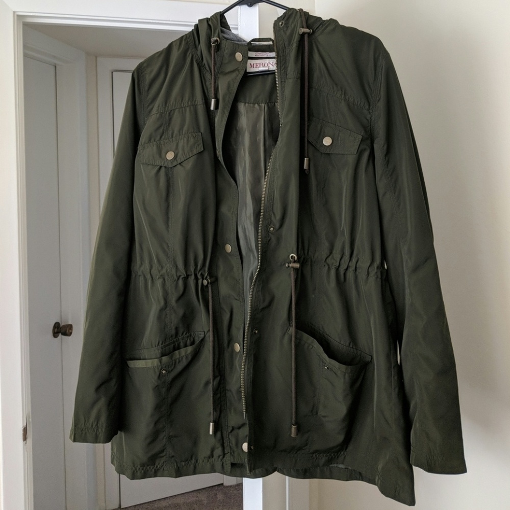 Dark green raincoat